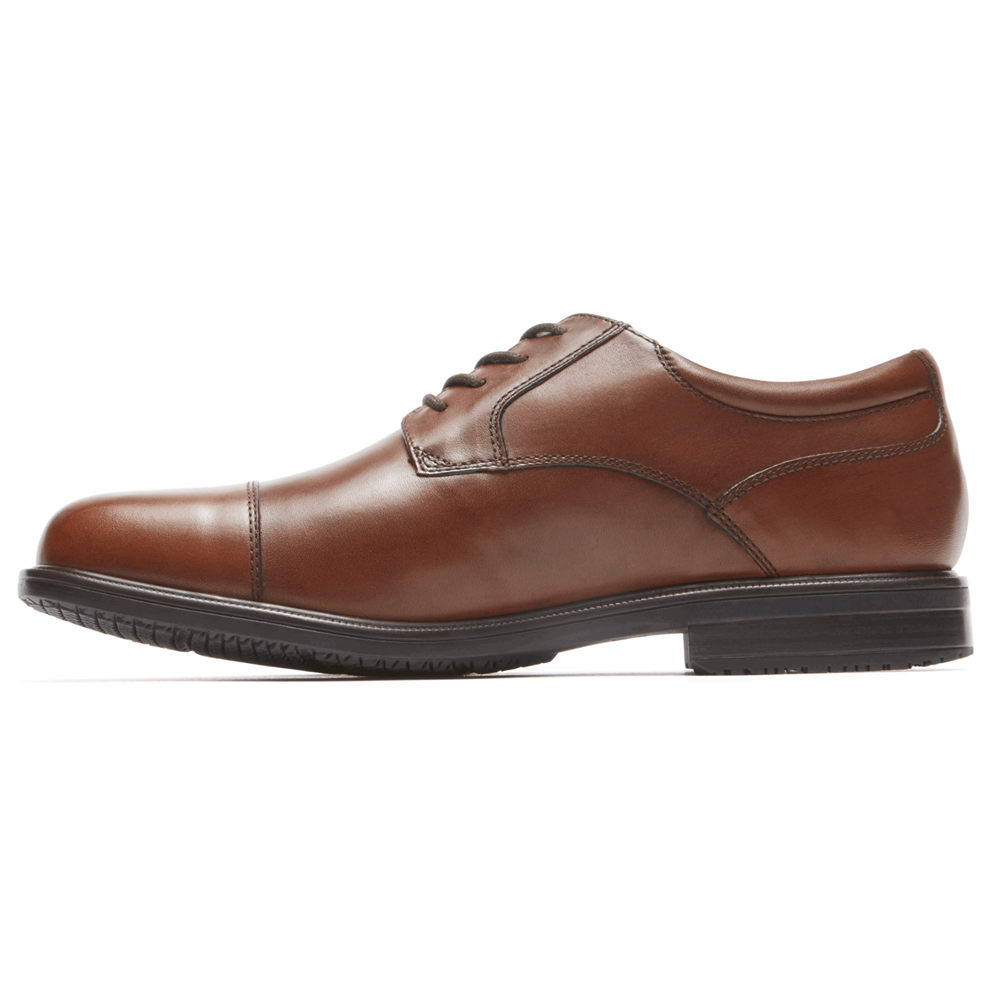 Zapatos De Vestir Rockport Hombre Mexico - Essential Details Ii Cap Toe Marrom - HDTNO7253